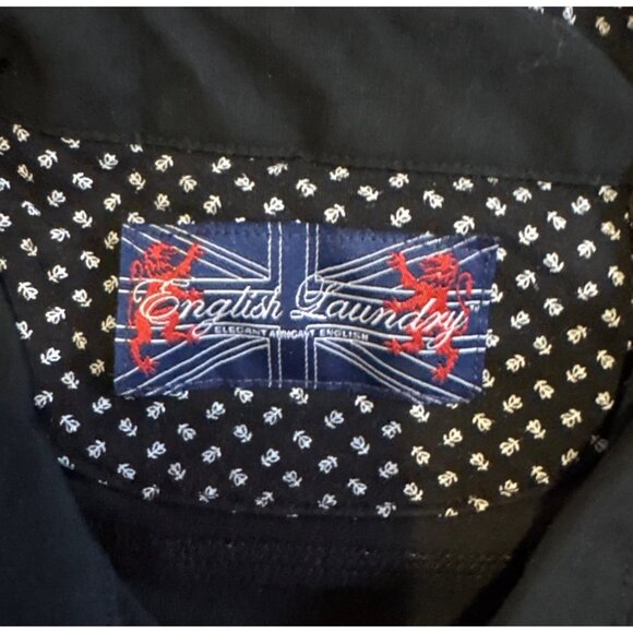 English Laundry Dress Shirt Mens Button Down XXL Black White Nautical Long Sleev - Picture 4 of 7